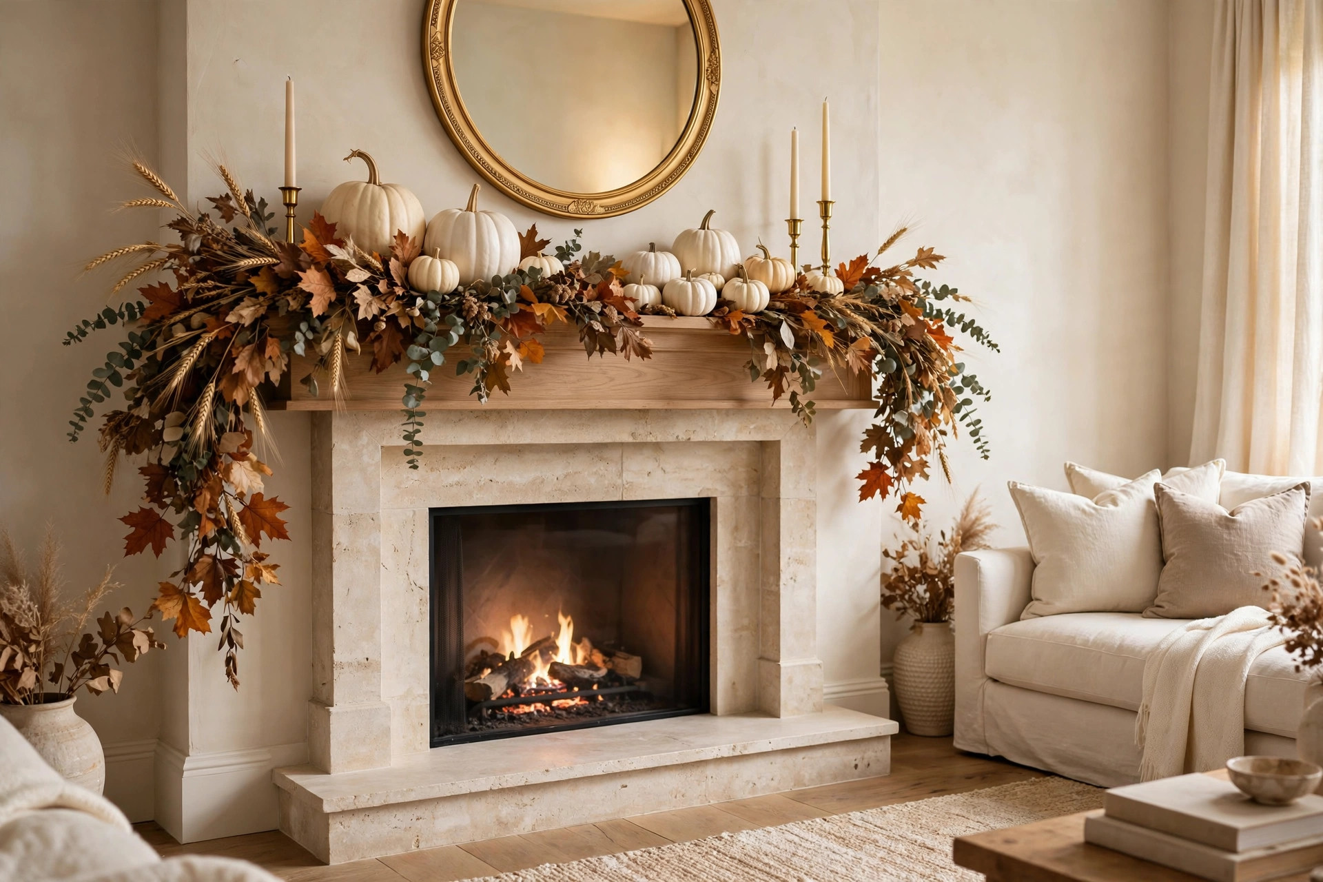 Fall Fireplace Mantel Decorating Ideas for a Cosy Autumn Home