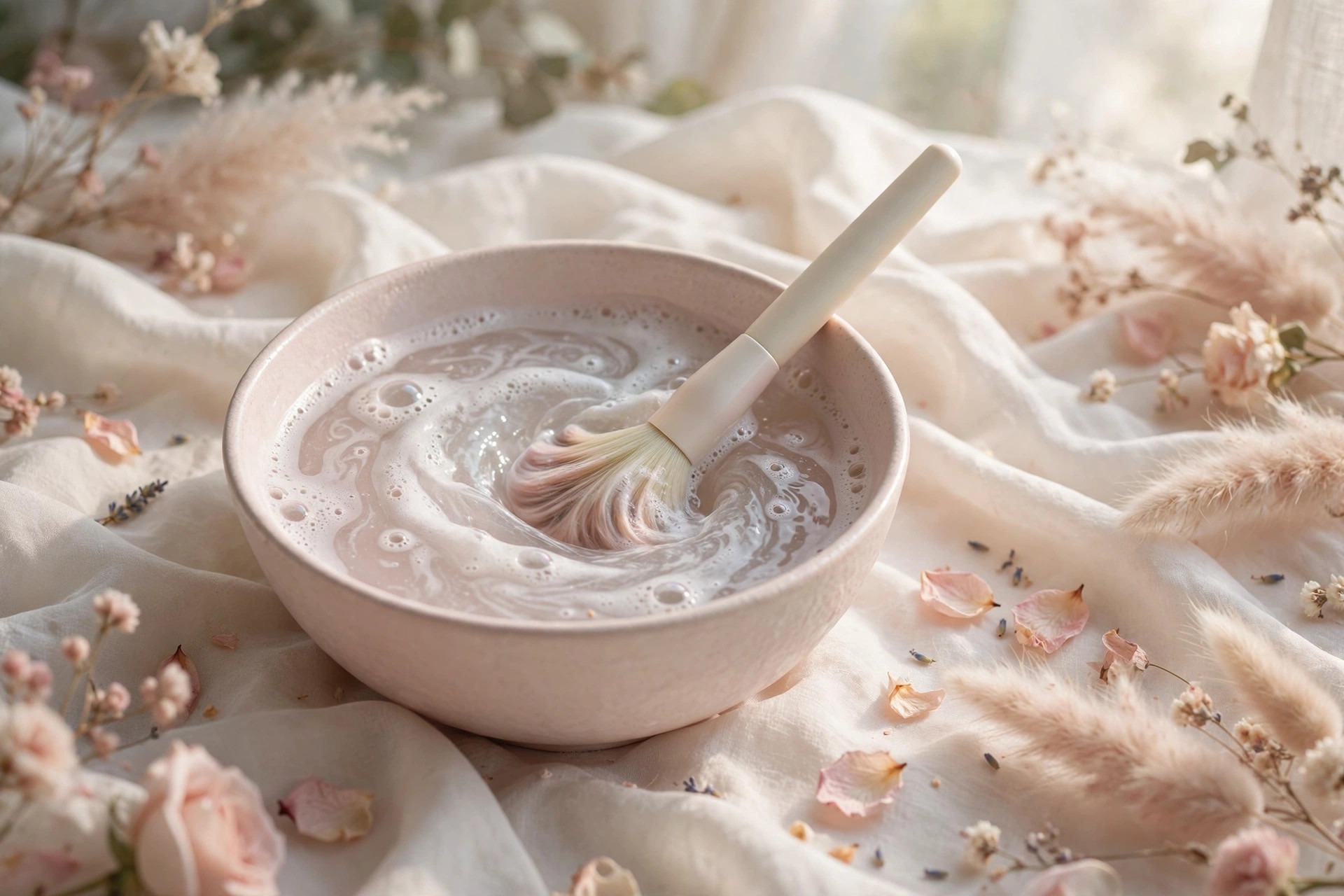 Makeup brush swirling in a bowl of soapy water, how to clean your makeup brushes