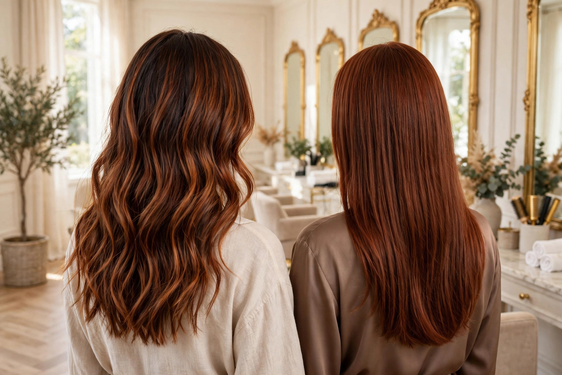 Comparison of auburn spice hair colour fall 2026 against classic auburn tones