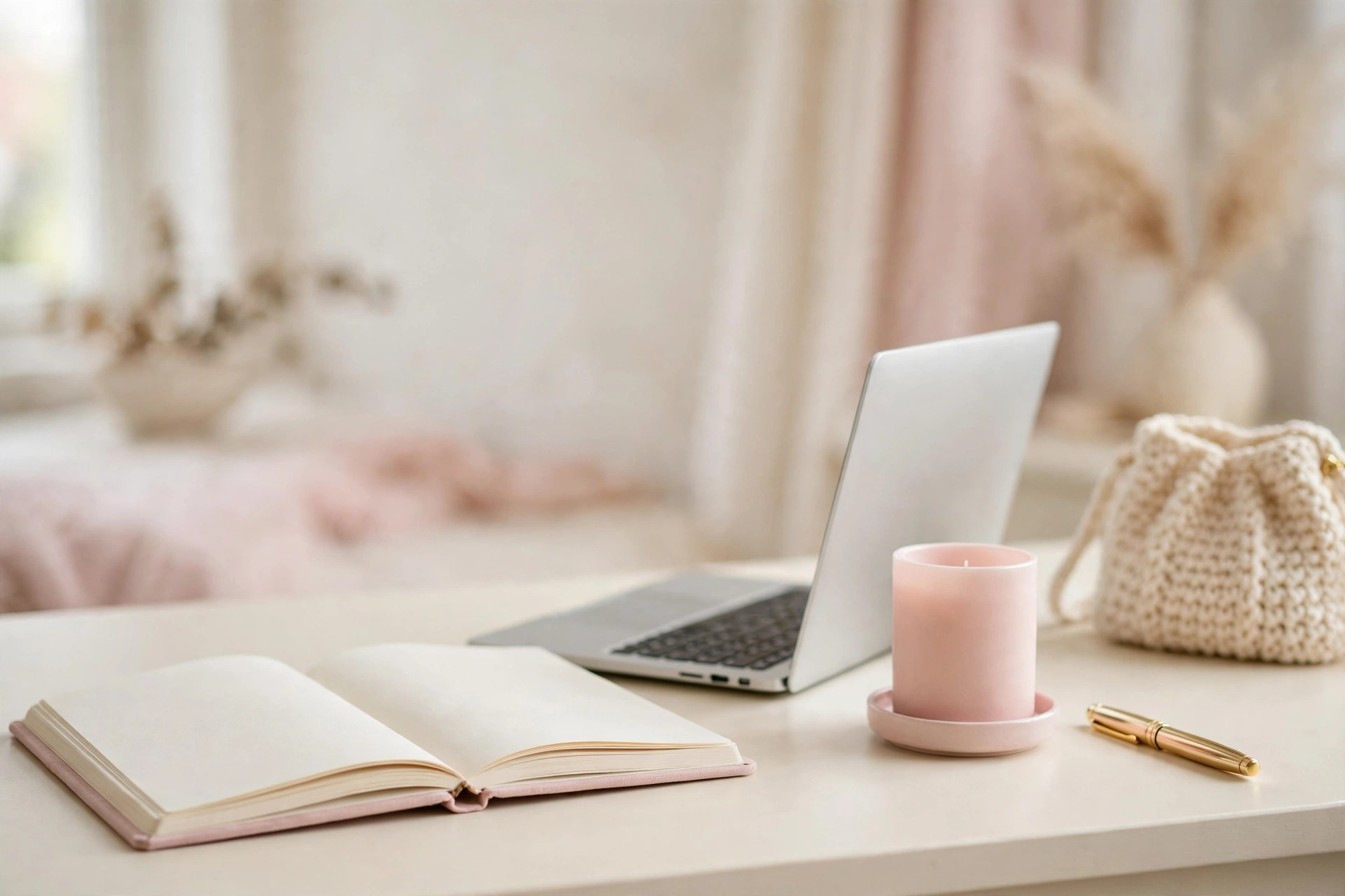 Handwritten Etsy product description notes beside a laptop on a desk
