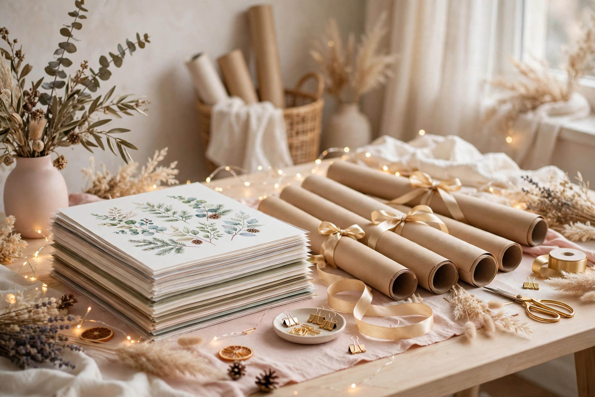 Christmas art prints and festive stationery for a new print business